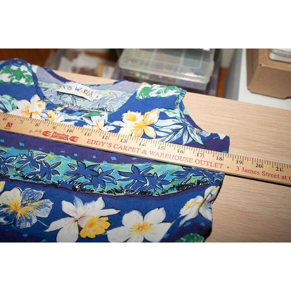 Vintage Jams World M womens dress blue floral tropical - Picture 4 of 5